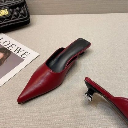 zapatos de mujer women cute plus size high quality spring slip on stiletto heel shoes lady classic comfort red heel shoes b599