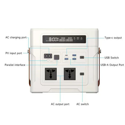 Lifepo4 Battery Solar Generator 1000W 902WH 1804WH 2706WH Portable Power Station 220V 12V Output for Emergency Power Supply