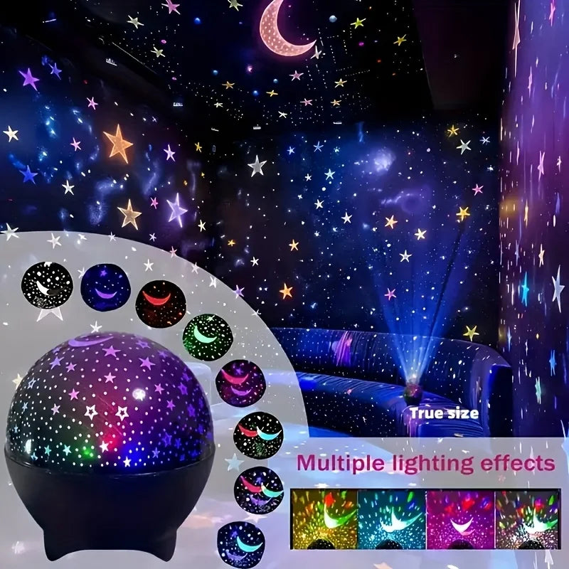 Starry Sky Projector Light 7Modes LED Night Light Galaxy Moon Ambient Light for Kids Room Decor Christmas Birthday Gift USB Plug