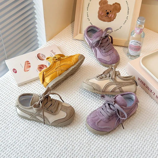 Children's Soft Soled Shoes Summer Spring and Autumn New Korean Version Girls' Retro Sports Shoes Boys' Flat Bottom