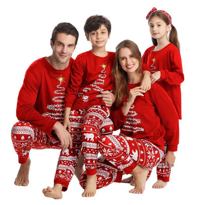 Family Christmas Pajamas Mom Dad Kids Matching Clothing Set Baby Dog Romper Pjs Soft Loose 2 Pieces Suit Homewear Xmas Look 4XL