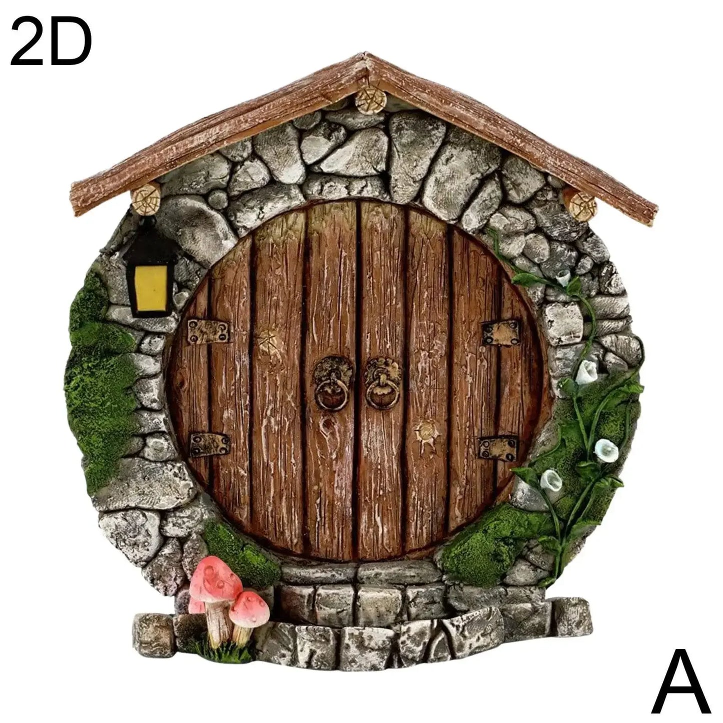 Miniature Fairy Gnome Door Figurines Elf Home For Yard Art Garden Tree Sculpture Statues Decor Outdoor Decor Fairy Garden D V5C7