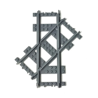 City Trains Railway Flexible Tracks Forked Straight Curved Rails Switch Kids DIY Building Block Bricks Track Toys For Children