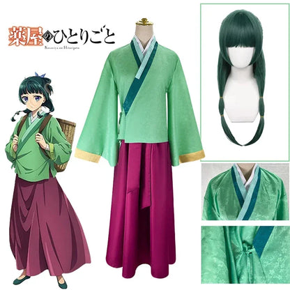 Anime Maomao Cosplay Kostuum Apotheker Diaries Kimono Mao Mao Uniform Outfits Halloween Carnaval Party Voor Vrouwen