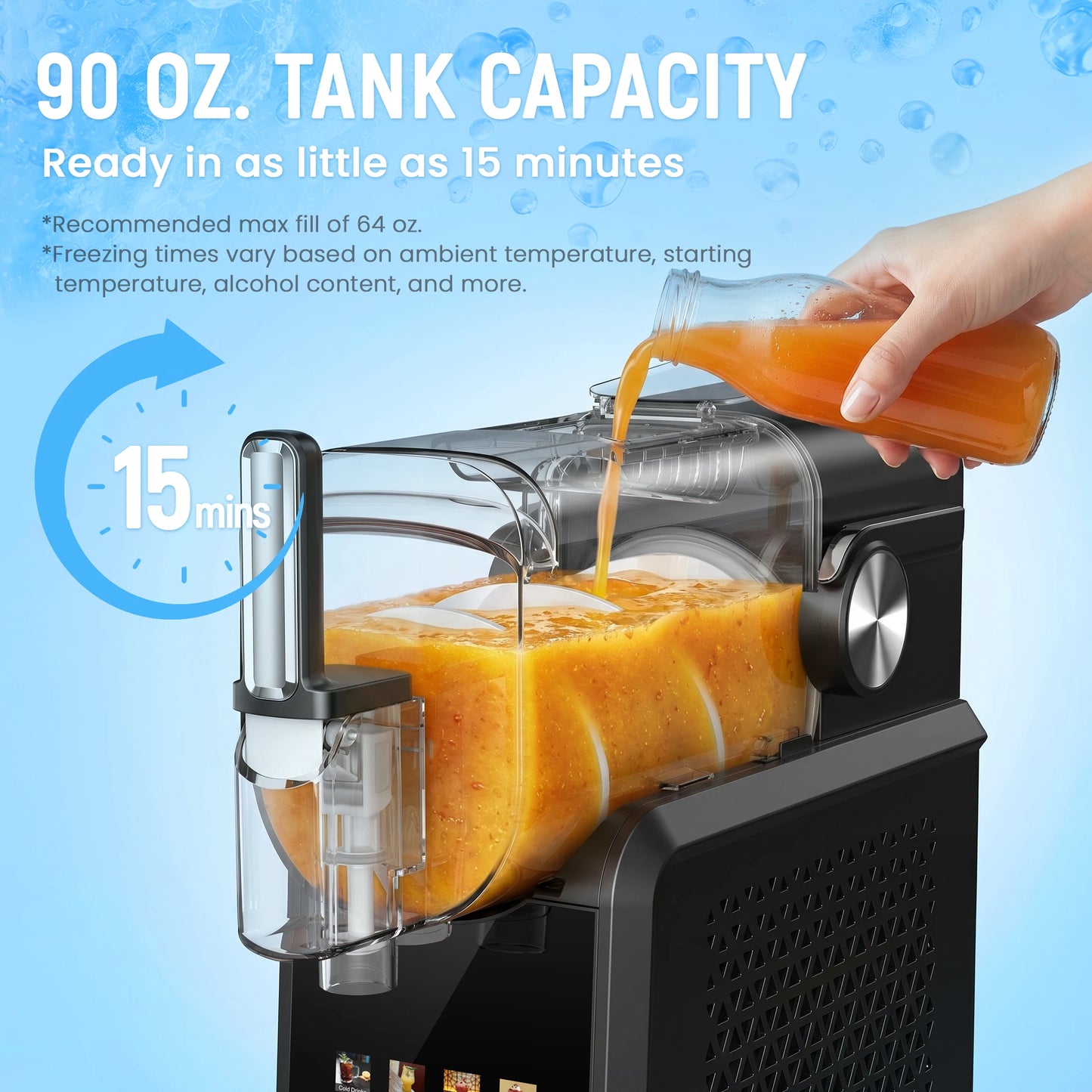 90oz Slushie Machine No Ice Needed Frozen Drink Maker with Compressor 7 Smart Presets Safe Frozen Smoothie Machine for Home Party