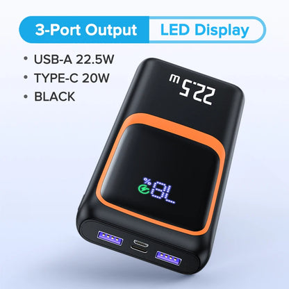 QOOVI 20000mAh Power Bank External Large Battery Capacity PD 22.5W Fast Charging Portable Charger For Samsung iPhone Xiaomi