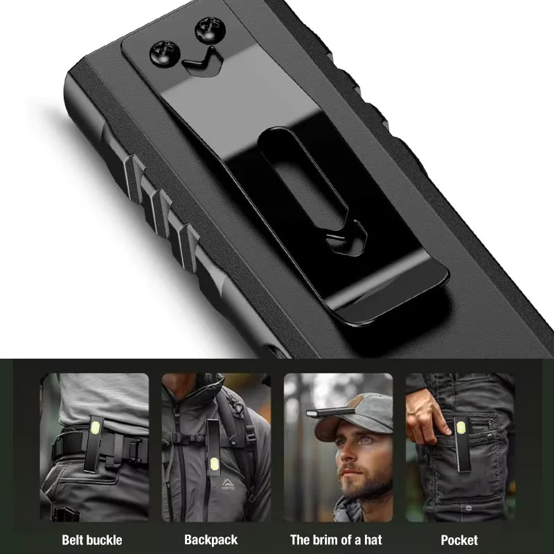 Security Flashing Work Light Warning Light Strong Light Mini Portable Outdoor Maintenance Emergency EDC Flashlight Knife Cap Cli