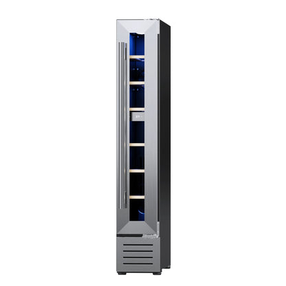 7 Bottle Mini Wine Cooler Refrigerator 5.7 Inch Freestanding Built-in Wine Fridge Constant Temperature R600a Small Wine Chiller Cabinet For Home Bar Kitchen
