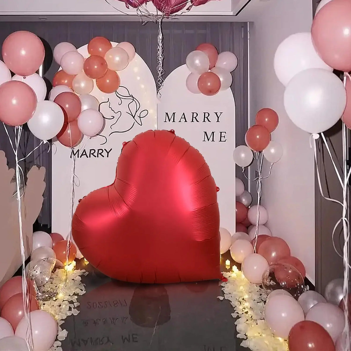 60Inch Love Heart Foil Balloon for Propose Parties Decoration Oversize Balloon Love Balloon for Valentine's Day Wedding Decor