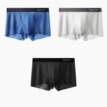 1/3PCS Ultra-thin Ice Silk Quick-dry Underwear Man Smooth Seamless Men's Panties Breathable Antibacterial 3D Silk Crotch Boxers