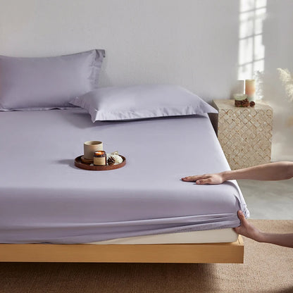 Organic Egyptian Cotton Fitted Sheet with Elastic Bands Luxury 1000TC Mattress Cover Non Slip Machine Washable 140/160/180/200cm