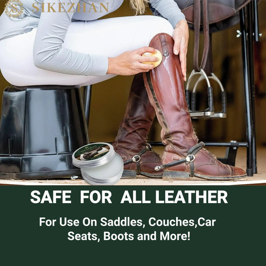 Premium Leather Saddle Cream - Anti-Crack & Waterproof Conditioner for Equestrian Tack, Horse Saddles, Bridles, Boots