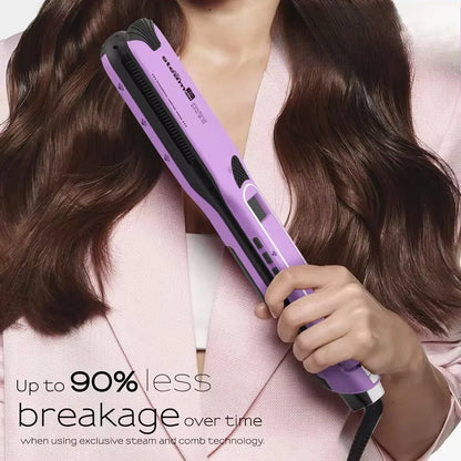 High quality Portable Mini Steam Curling Straightening Iron Negative Ion Ceramic Temp Display Hair Styling Tool