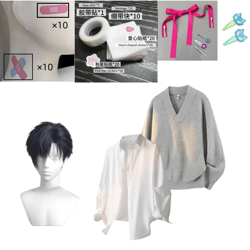 Anime Alien Stage Till Ivan Cosplay Costume Sweater Shirt Accessories Wig Suit for Men Halloween CarnivalParty Roleplay Outfits