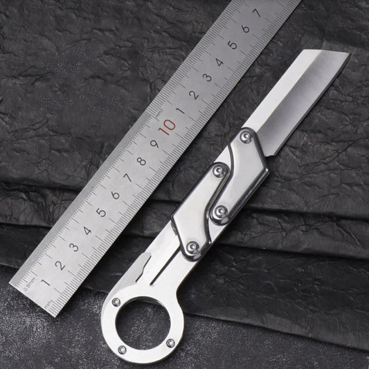 Outdoor mechanical folding tool, convenient folding knife, high hardness, multifunctional push form, fruit express knife