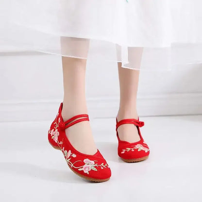 Fashion Ethnic Chinese Style Women Shoes Hanfu Single Canvas Zapatos Elegant Casual Vintage Woman Embroidered Cloth Shoes