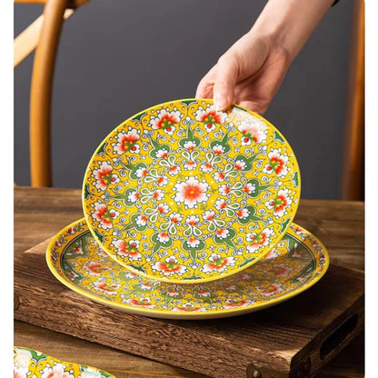 Ceramic Tableware Set Rice Bowl Serving Plate Creative Cutlery Soup Plate Noodle Handle Bowl Sauce Dish Steak Salad Fruit Plate