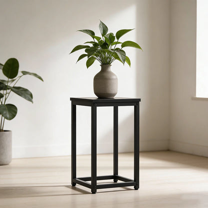 Metal Plant Stand, 40cm Tall Modern Square Plant Pedestal Stand, Heavy Duty Indoor Flower Pot Holder for Living Room Balcony Cor