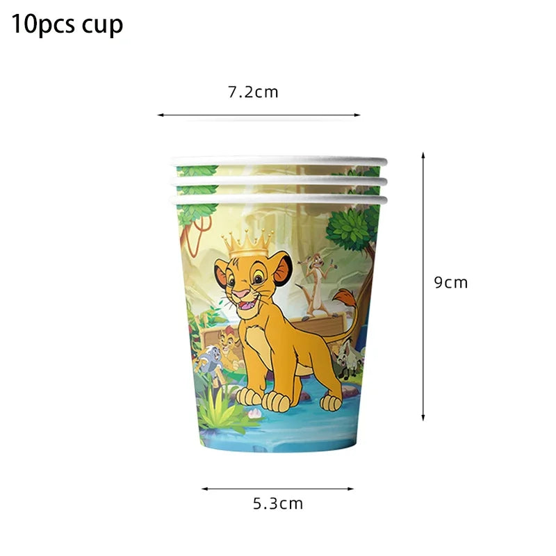 Lions Thme Boy Birthday Party Decorative Supplies Paper Cup Plates Napkin Caketopper Balloon For  Baby Shower Parties Decoration