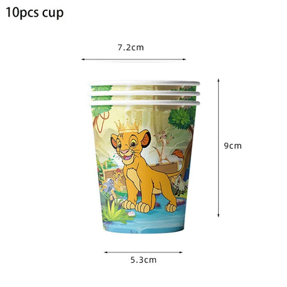Lions Thme Boy Birthday Party Decorative Supplies Paper Cup Plates Napkin Caketopper Balloon For  Baby Shower Parties Decoration