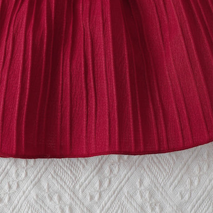 Baby girl's Sleeveless Dress Solid color Ruffled edges Fashion Summer Dress+Headband, 0-24 Months old Baby girl's New Year Dress
