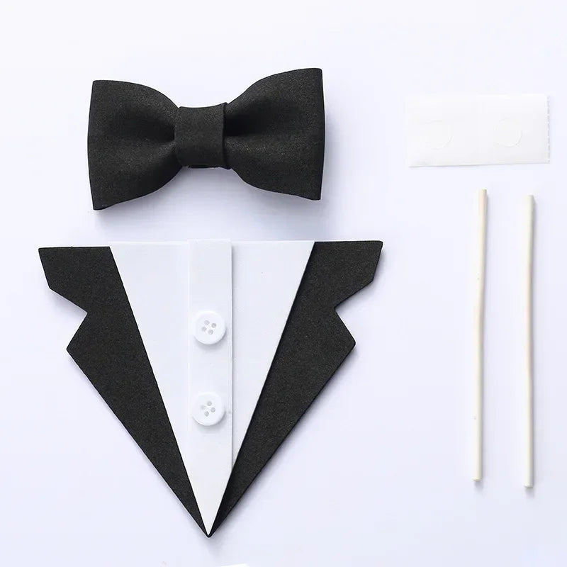 Eva Suit Bow Tie Happy Fathers Day Cake Topper Father Birthday Dad Decoration Baking Decorating Tools Party Favors