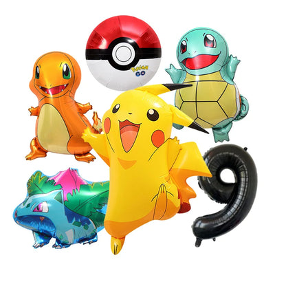 Pikachu Cartoon Balloon Garland Kit Lightning Foil Balloons Kids Birthday Party Supplies