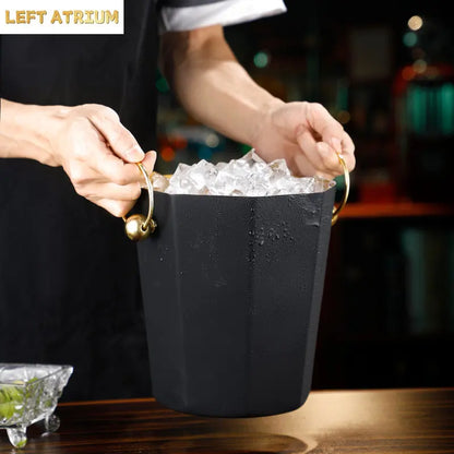 European Stainless Steel Ice Bucket Beer Red Wine Juice Drink Cooler Bar Family Party Champagne Ice Bucket Bar Wine Accessories