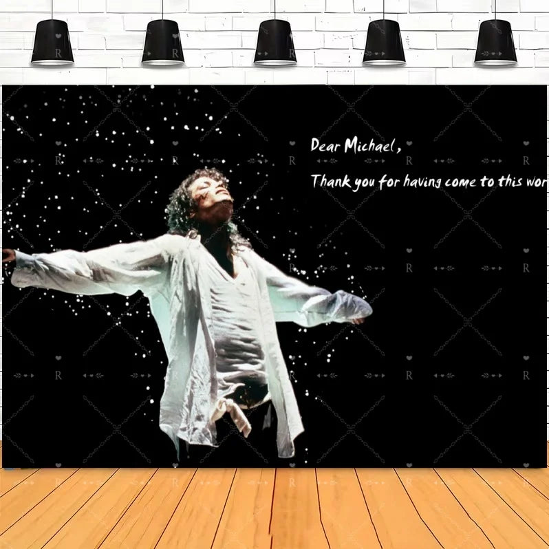 Michael Jacksons Birthday Party Decorations Fans Party Supplies Cake Topper Balloons Background Photo Studio Photography Props