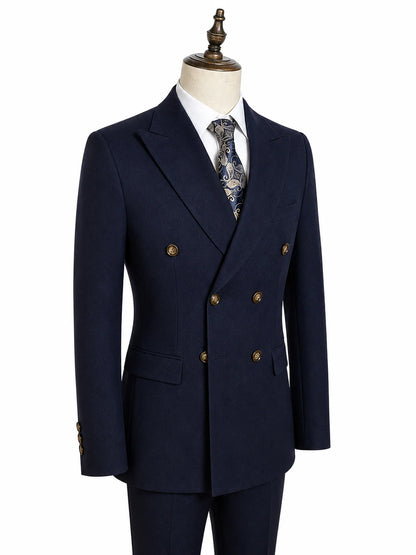 ST Cassy Dark Blue High Quality Luxury Men's Suit 2 Piece Set Wedding Groom Suit for Men Stylish Business Office Suit