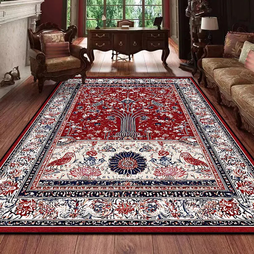 Retro Persian Carpet for Living Room Boho Decor for Room Balcony Rug Large Luxury Red Bed Decoration Home Mats Bedside 160x230