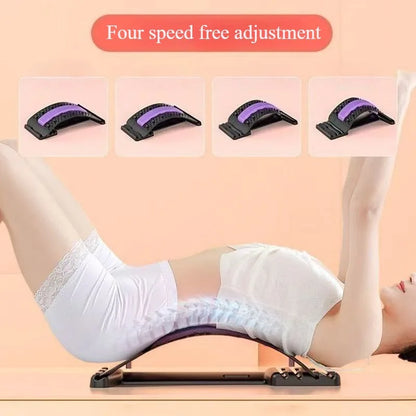 Home back and waist stretching equipment, yoga fitness back traction and back stretcher, waist stretching massager