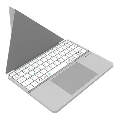 Folding Magnetic Bluetooth Keyboard with Touchpad External Wireless Stand Holding Keyboard for Ipad/iphone/android/windows Kit