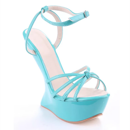 2026 Summer New Strange Style Platform Sandals Cross Strap High Heels Slingback Street Shoes Ladies Ankle Buckle Party Shoes