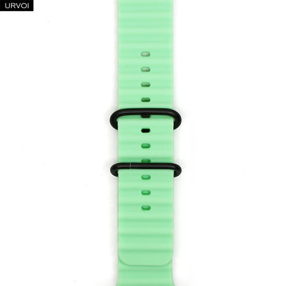URVOI Ocean Band for Apple Watch Ultra 4 3 2 Strap Series 12 11 10 SE Sport Band for iWatch Silicone Wristband Black Buckle 49mm