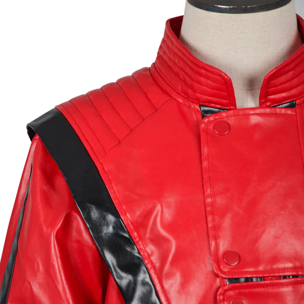 Michael Jackson Thriller Scary Cosplay Costumes movie Red Leather Jacket for Women Man Adults Dress Anime Halloween Christmas