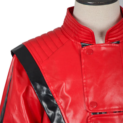 Michael Jackson Thriller Scary Cosplay Costumes movie Red Leather Jacket for Women Man Adults Dress Anime Halloween Christmas
