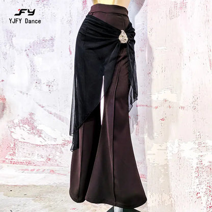 Customized Slim-Fit Latin Modern Dance Pants for Women Fashionable Premium Ballroom Dance Trousers Group Stage Bottom Wear