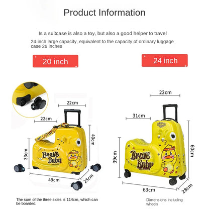 Trojan Horse Children Trolley Case 20/22/24 inch Riding Suitcase Universal Wheel can ride can sit Luggage Travel Suitcase