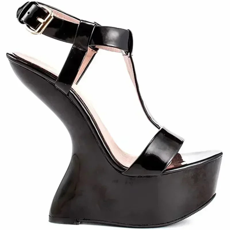 Platfrom Strange Style T Tied Sandas Sexy Pointed Toe Slingback Buckle Strap Customized New Arrivals Fashion Women Modern Shoes
