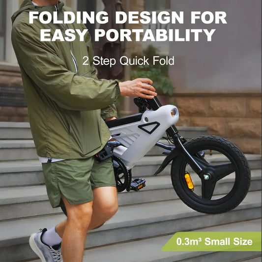A02 Electric Folding Bike With 250W Motor 14inch Wheels 36V 6.4Ah Battery Kids Ebike