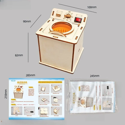 Kids Science Toy Washing Machine Technology Gadget STEM Physics Wooden 3D Puzzle Kit Learning Educational Toys for Children