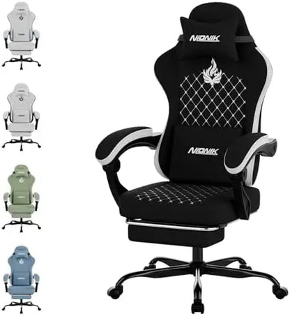 （Local US Inventory）Gaming Chair with Massage,Ergonomic PC Gaming Chair Computer Chairs with Footrest Comfortable rest and Lumba
