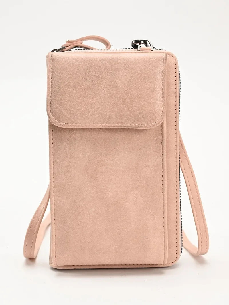 Fashion Crossbody Bag PU Leather Mobile Phone Purse Bags Multifunction Messenger Wallet Small Female Shoulder Handbags for Women