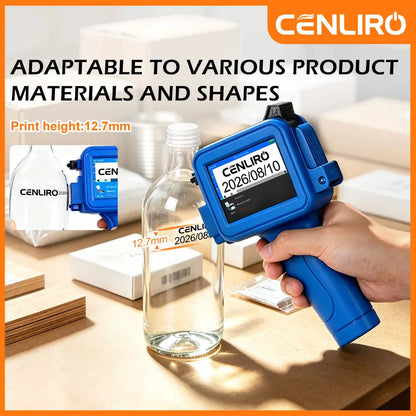 Cenliro Mini Handheld Inkjet Printer CL11P with Black Fast-drying Ink Cartridge for Date Batch Number Logo Code On Any Surfaces