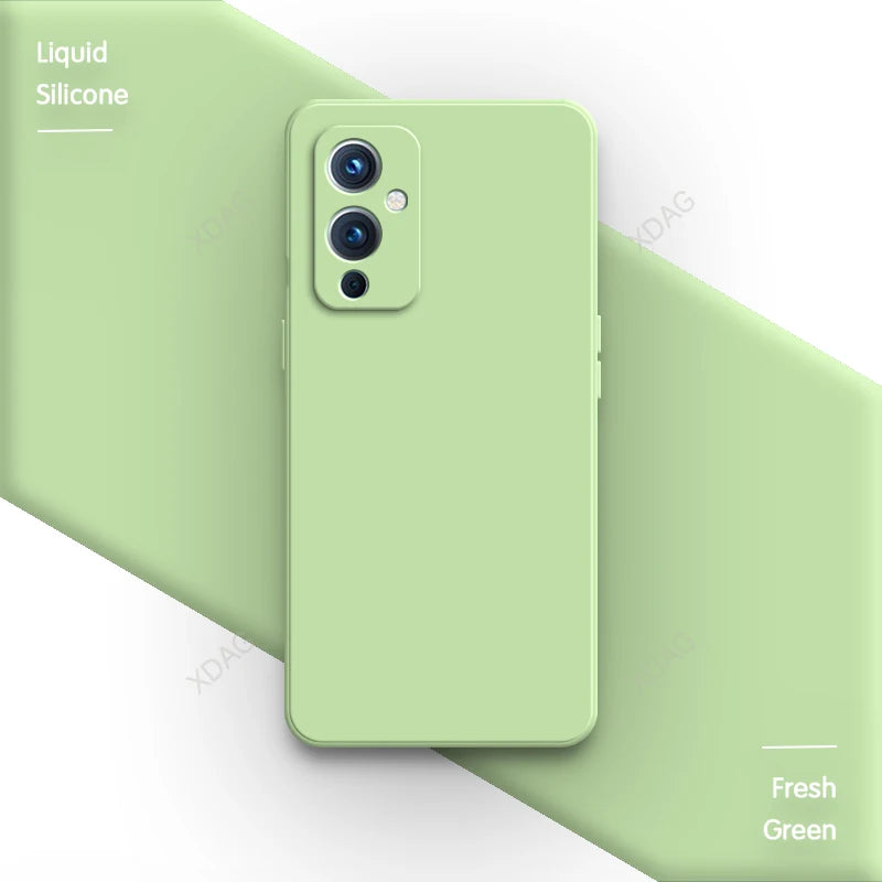 Square Liquid Silicone for OnePlus One Plus 7 7T 8 8T 9 Pro 9R 9RT T 10R Ace Nord N20 Original Soft Camera Protective Back Cover