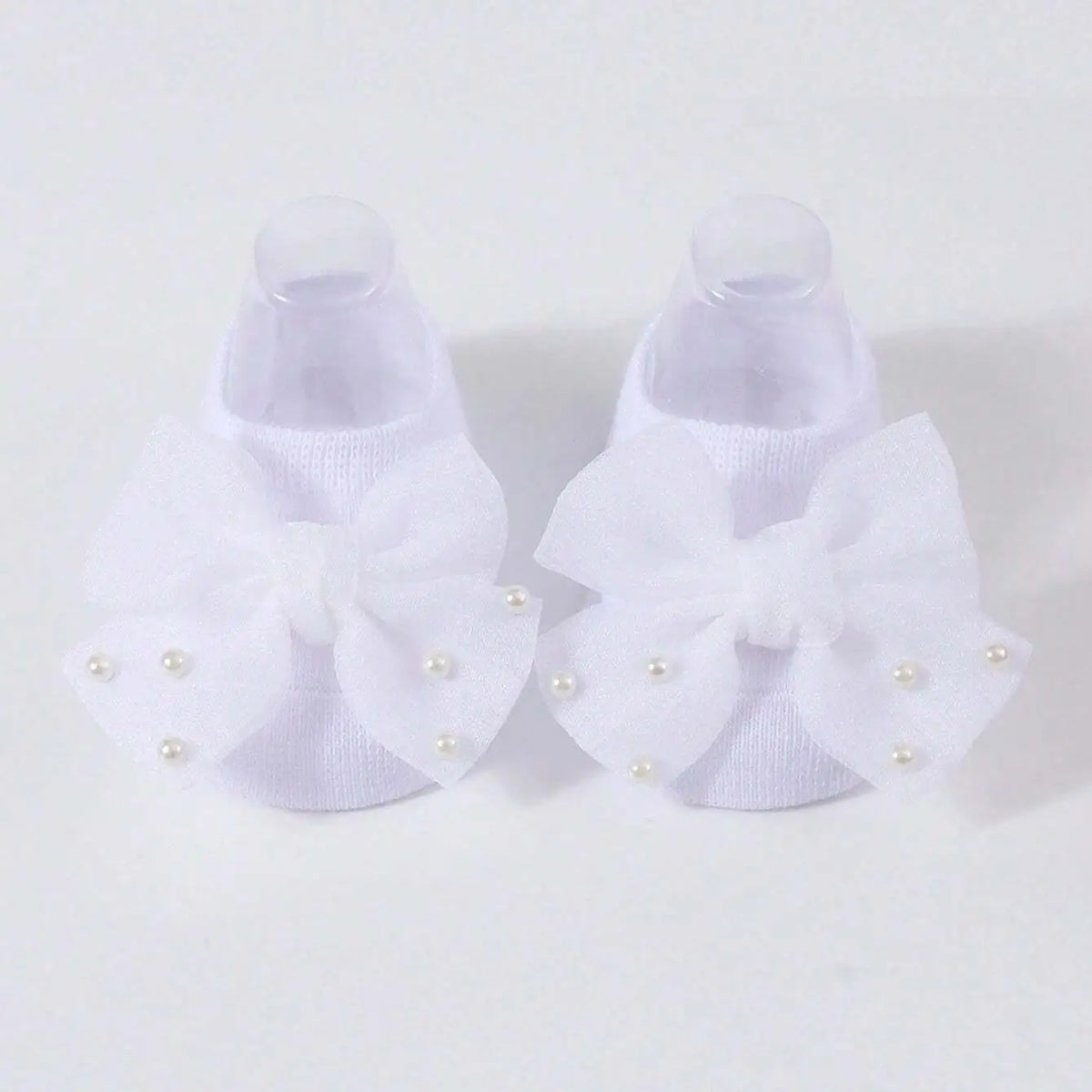 Soft Baby ulle Bow with Pearl Embellishments Socks  Ideal for Birthday & Photoshoot baby socks