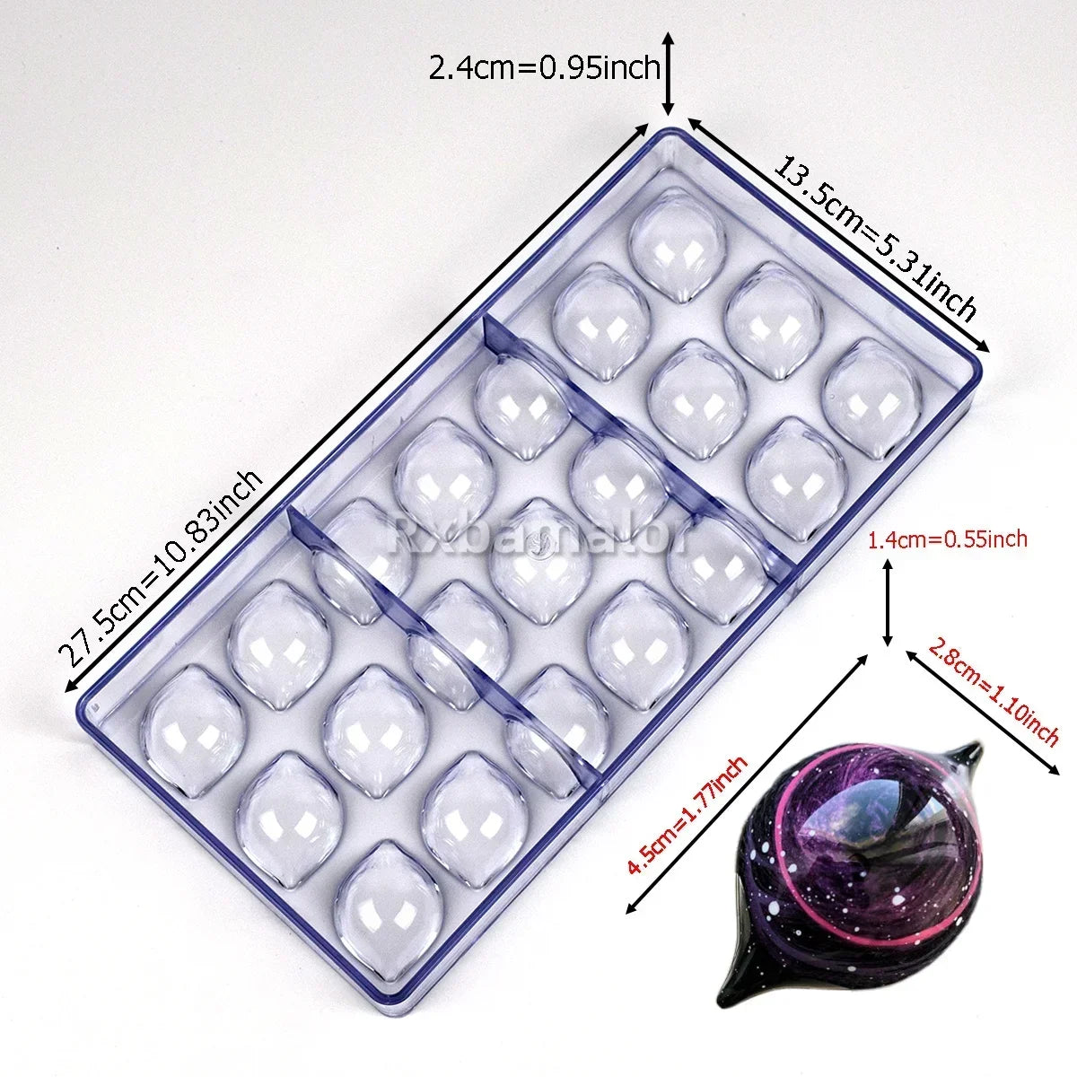 1Pcs Chocolate Molds Polycarbonate Candy Flowers Cube Oval Shape Confectionery Pans Trays Acrylic Baking Utensils Pastry Mould