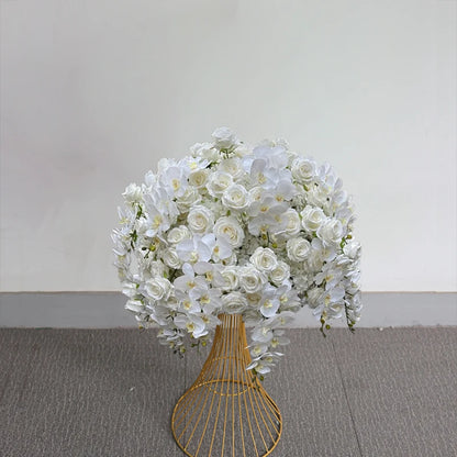 70/60/30cm White Rose Green Plants Leaf Artificial Flower Ball Wedding Table Centerpiece Decor Marriage Banquet Road Lead Floral