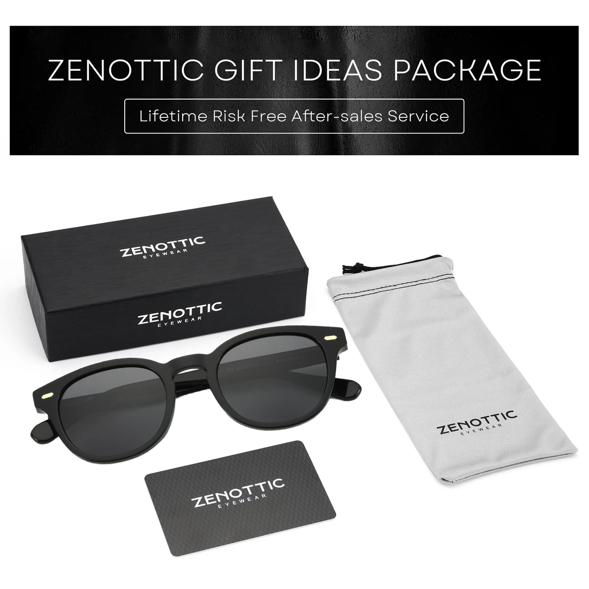 ZENOTTIC Classical High-quality Acetate Polarized Sunglasses Unisex UV400 Protection Shade Retro Round Sun Glasses ZS6211